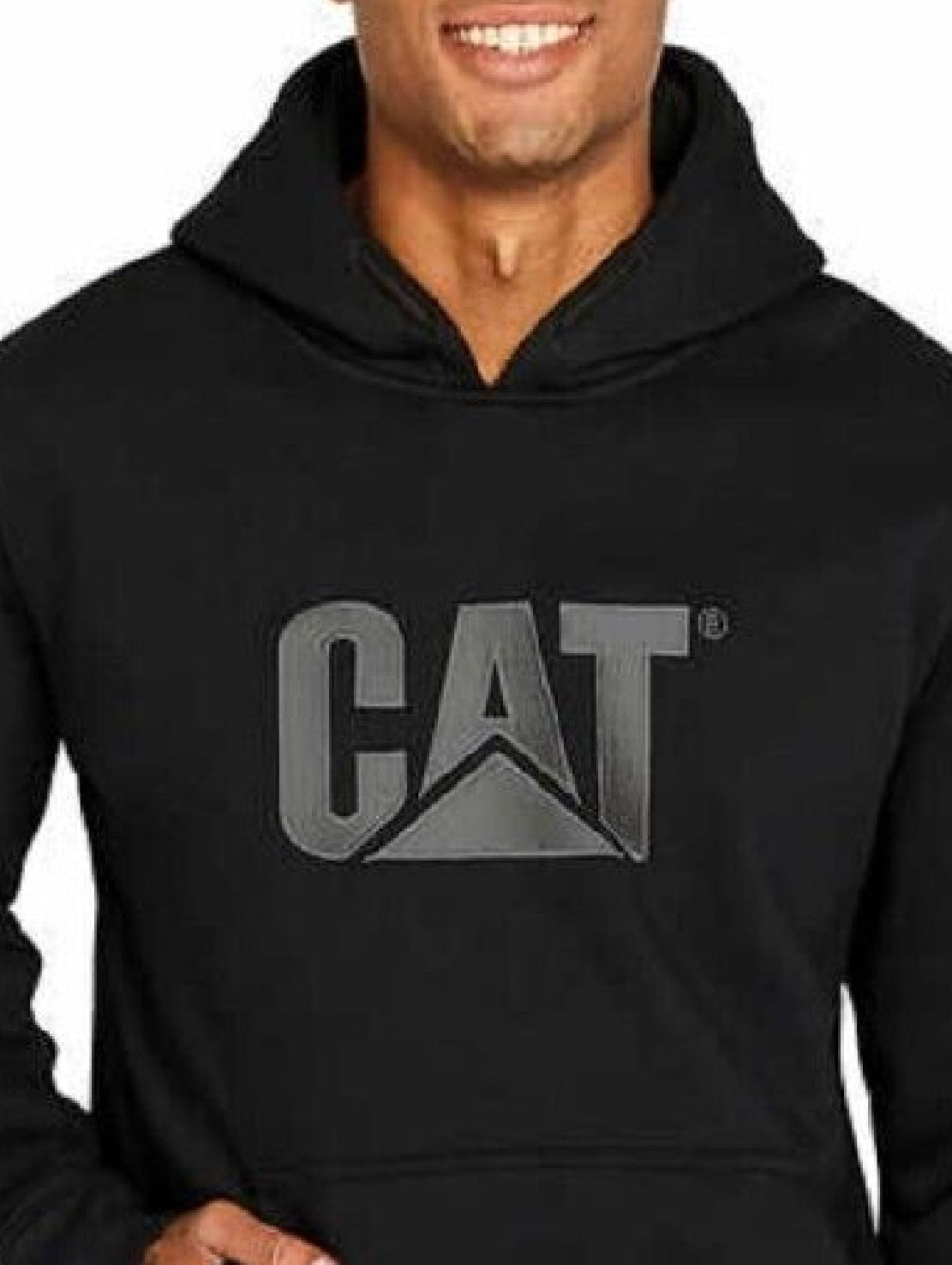 Caterpillar Men's Foundation Logo Print Hoodie Black Size Medium
