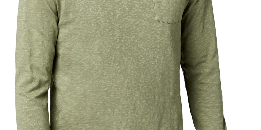 Buffalo David Bitton Men's Kattie Slub Henley Shirt Green Size XX-Large