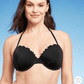 Women's Lightly Lined Ruffle Bikini Top Shade & Shore Black 34D