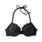 Women's Lightly Lined Ruffle Bikini Top Shade & Shore Black 34D