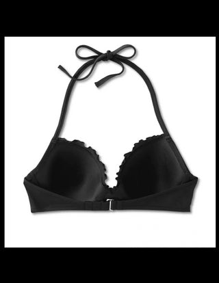 Women's Lightly Lined Ruffle Bikini Top Shade & Shore Black 34D