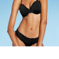 Women's Lightly Lined Ruffle Bikini Top Shade & Shore Black 34D
