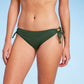 Women's Keyhole Medium Coverage Hipster Bikini Bottom Kona Sol Dark Green Size M
