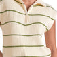 Elan - Stripe Zip Front Sweater