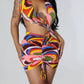 Good Time Usa - Amber Two Piece Wrap Top Mini Skirt