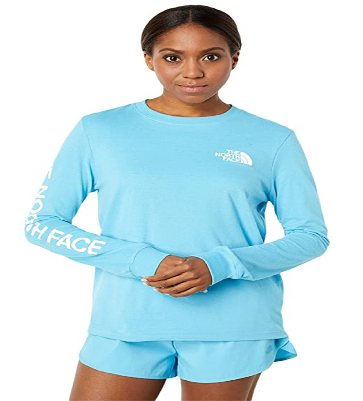 The North Face Women's Brand Proud Long Sleeve Tee Blue Size Small