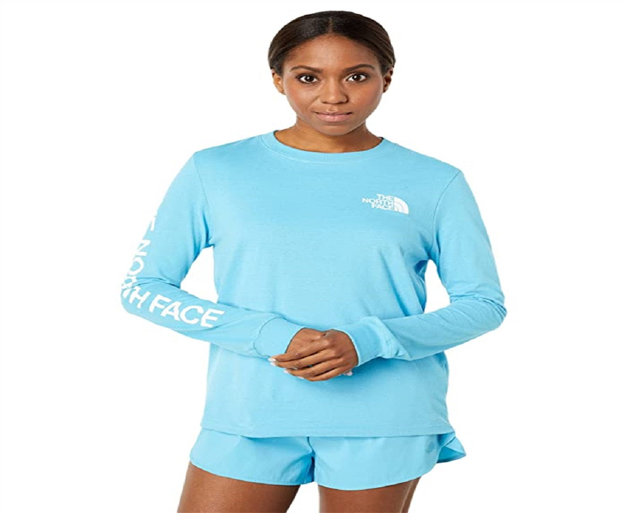The North Face Women's Brand Proud Long Sleeve Tee Blue Size Medium
