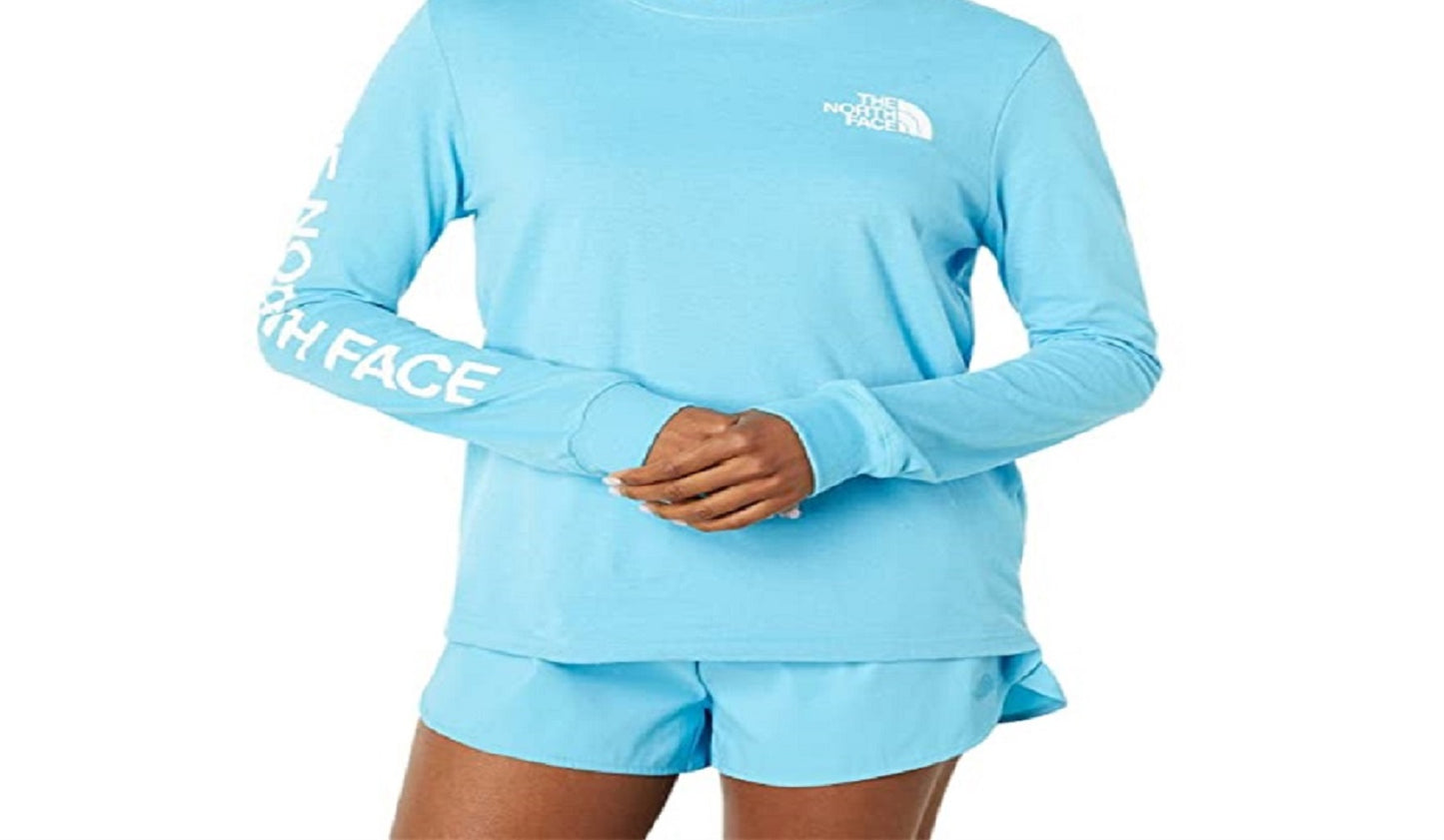 The North Face Women's Brand Proud Long Sleeve Tee Blue Size Medium