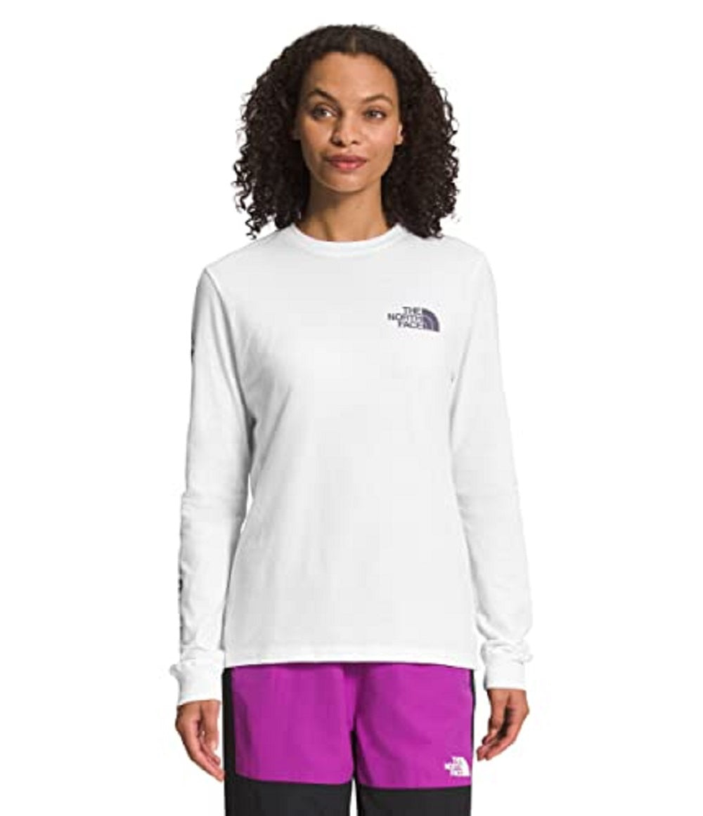 The North Face Women's Long Sleeve Hit Graphic Tee White Size X-Small