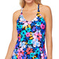 Island Escape Women's T Back Underwire Tankini Top Swimsuit Black Size 6