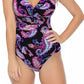 Island Escape Women's Monterey Underwire One Piece Swimsuit Black Size 12