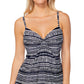 Island Escape Women's  Scorpio Underwire Tankini Top  Swimsuit Black Size 6