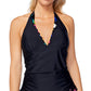 Island Escape Women's Mariposa Halter Tankini Top Swimsuit Black Size 8