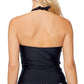 Island Escape Women's Mariposa Halter Tankini Top Swimsuit Black Size 8