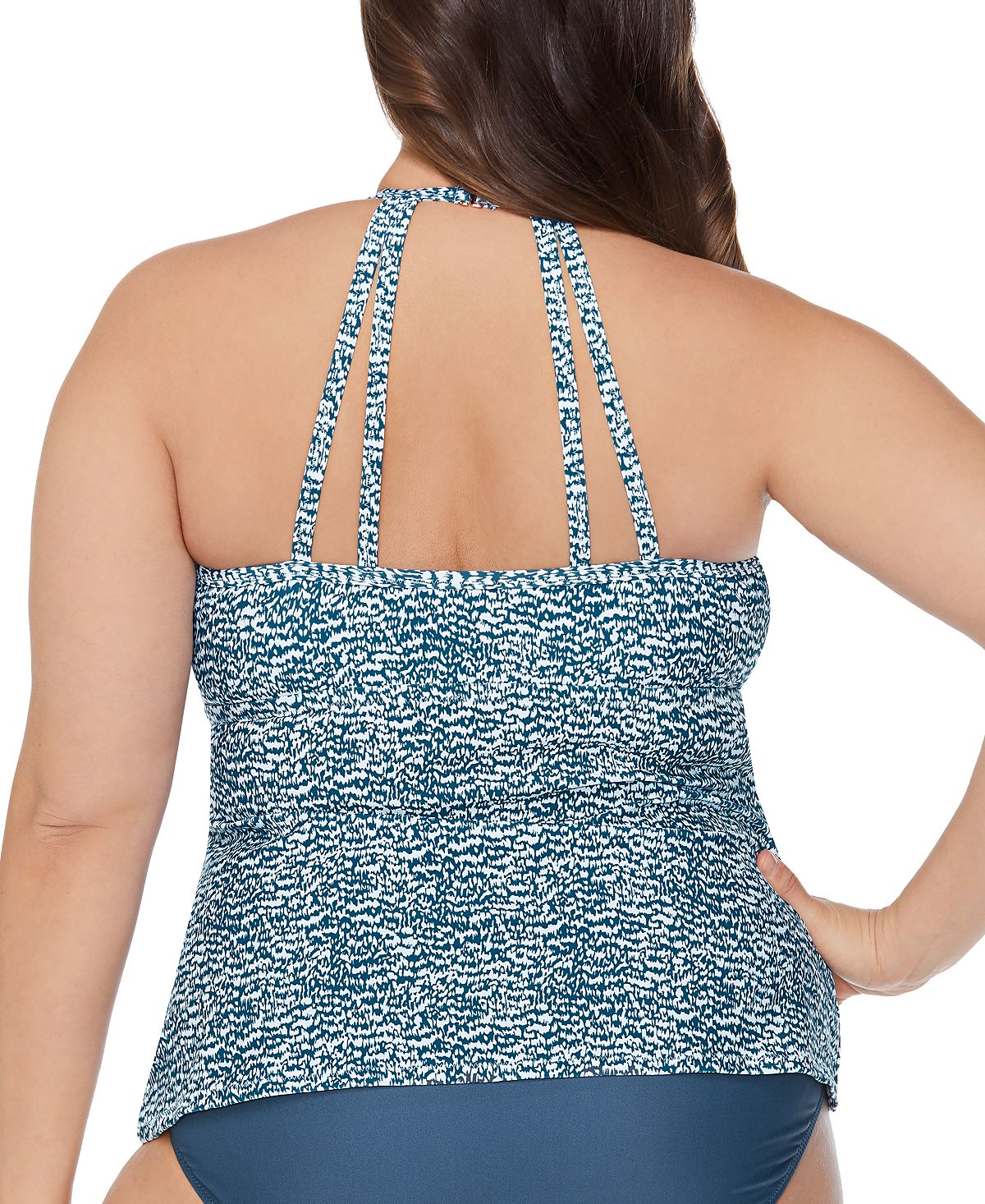 Raisins Curve Women's Boa Tankini Top Swimsuit Blue Size 22W