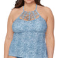 Raisins Curve Women's Boa Tankini Top Swimsuit Blue Size 22W