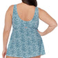 Raisins Curve Women's Trendy Plus Size Printed Lucia Swimdress  Swimsuit Blue Size 14W