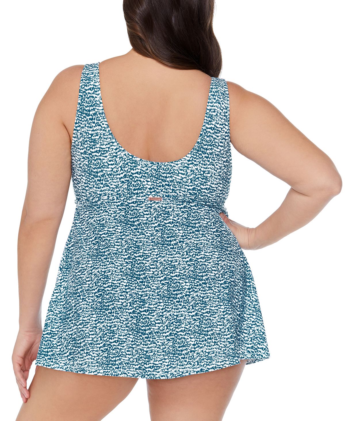 Raisins Curve Women's Trendy Plus Size Printed Lucia Swimdress  Swimsuit Blue Size 14W