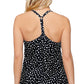 Island Escape Women's T Back Underwire Tankini Top Swimsuit Black