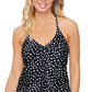 Island Escape Women's T Back Underwire Tankini Top Swimsuit Black
