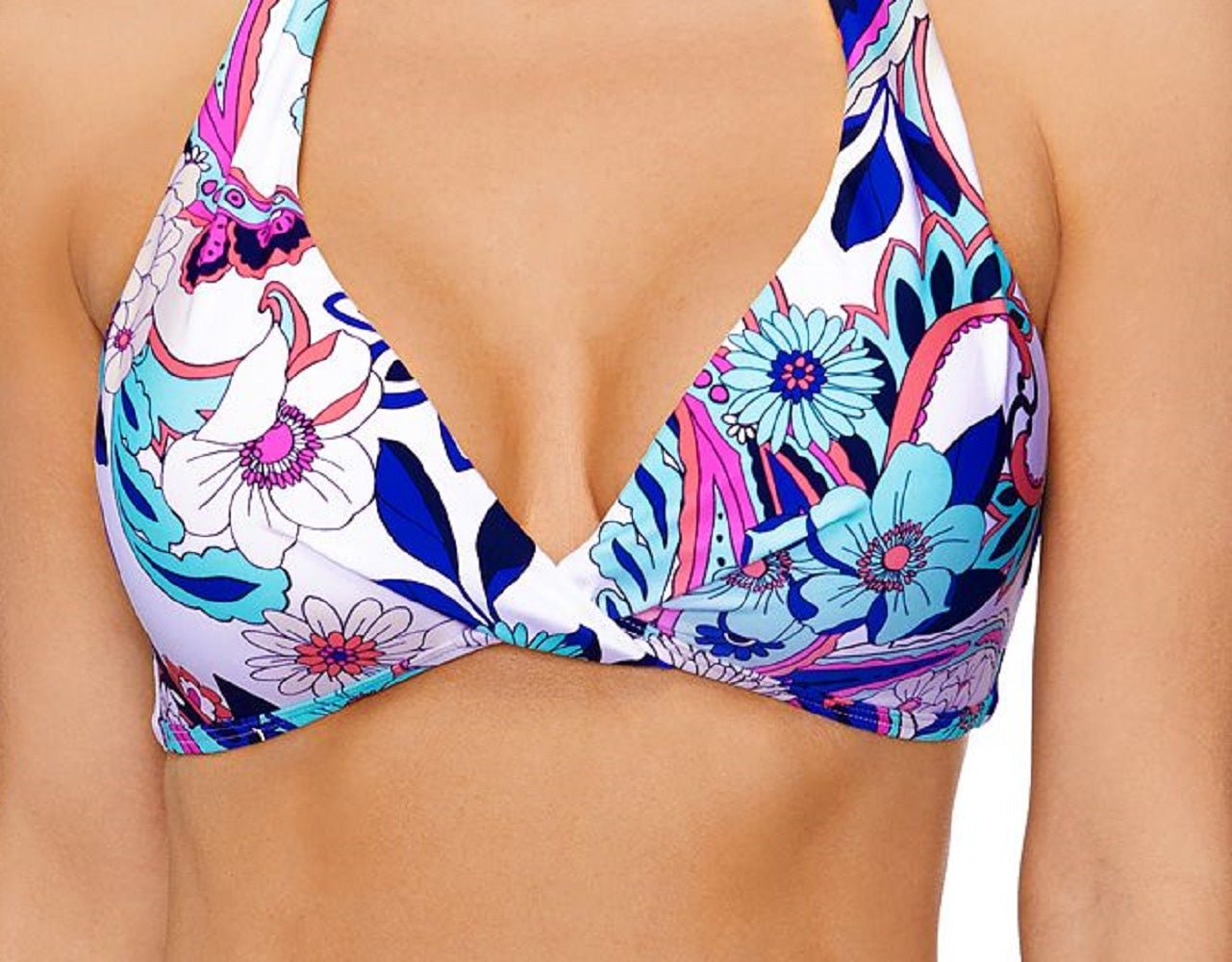 Island Escape Women's Sunshine Halter Underwire Bikini Top Swimsuit White