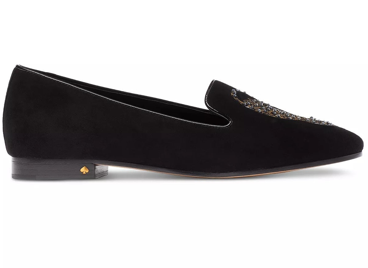 Kate Spade Women's Lounge Leopard Loafer Flats Black Size 7M