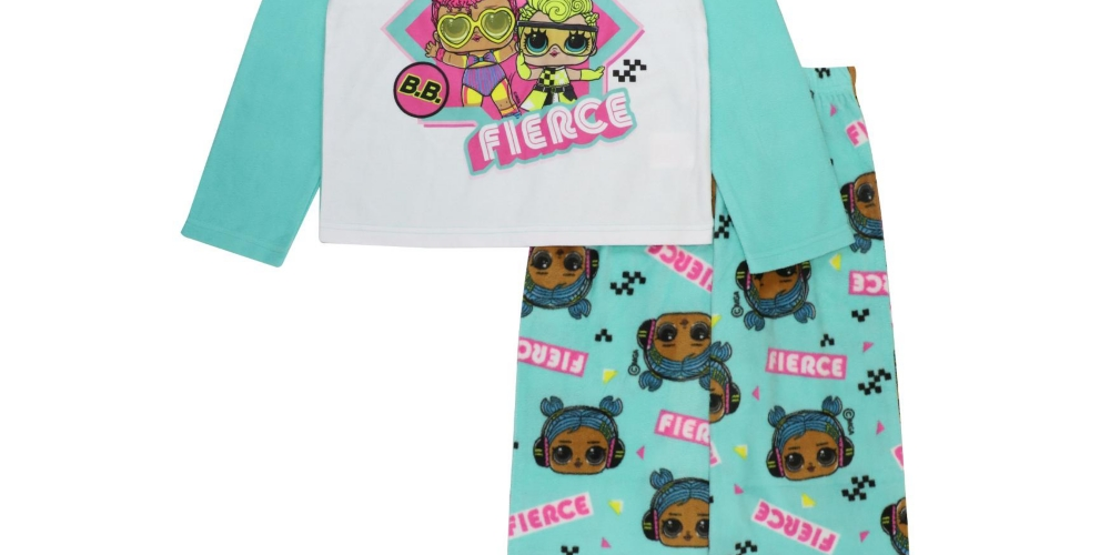 Lol Surprise Big Girl's Top and Pajama 2-Piece Set White Size 8