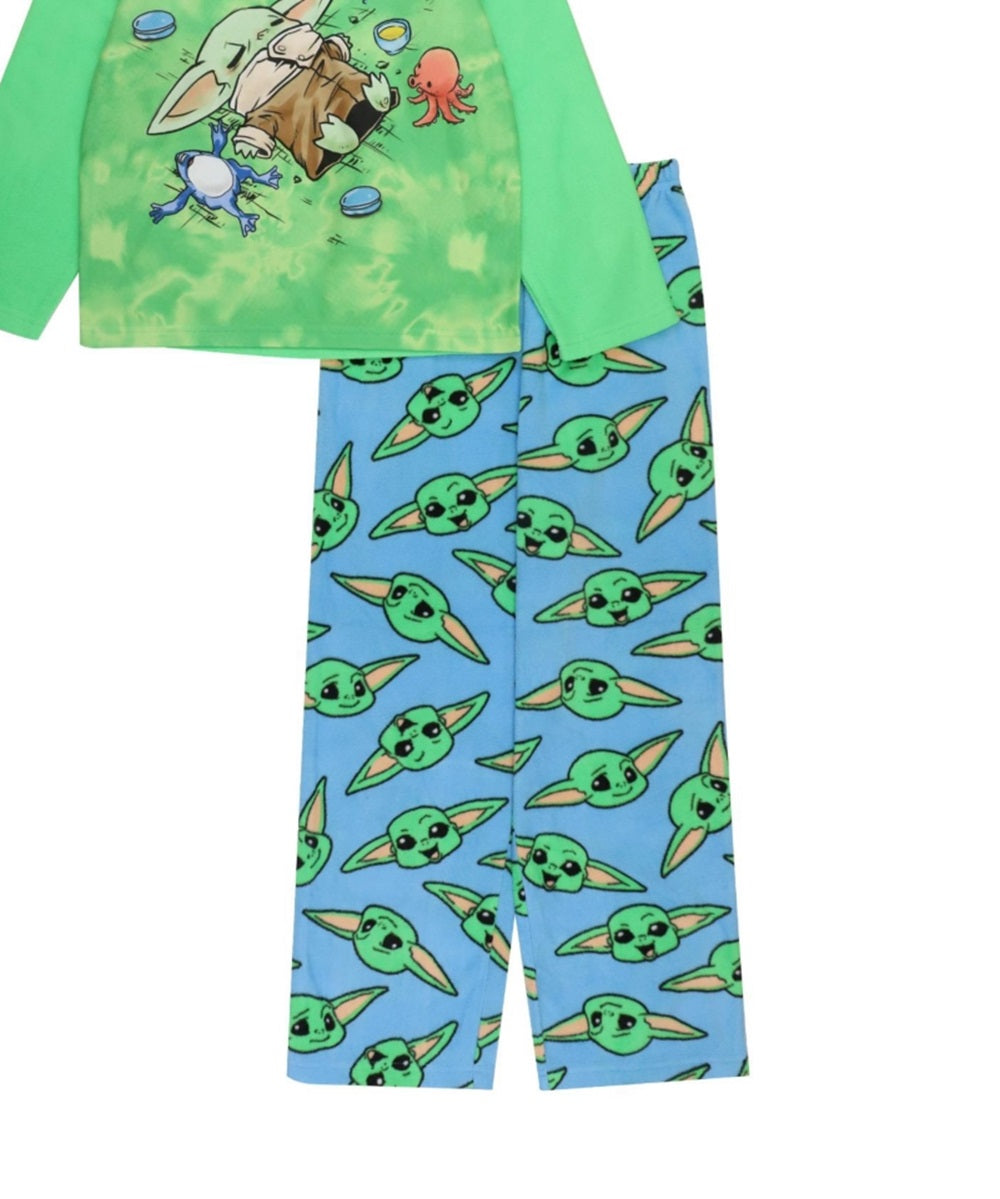 Ame Big Boy's Mandalorian Top and Pajama Set 2 Piece Green Size 8