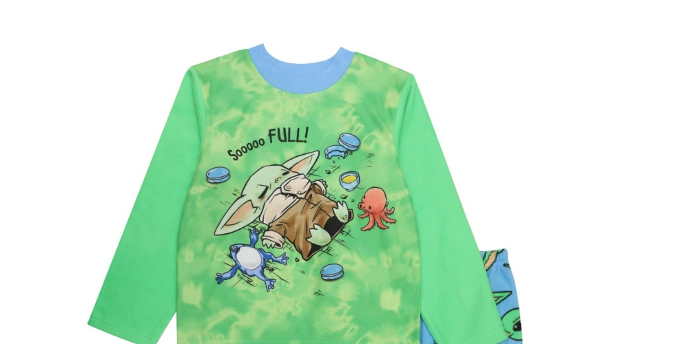 Ame Big Boy's Mandalorian Top and Pajama Set 2 Piece Green Size 8