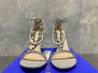 Stuart Weitzman Women's Nudist High Heel Sandals Gray Size 5.5 M