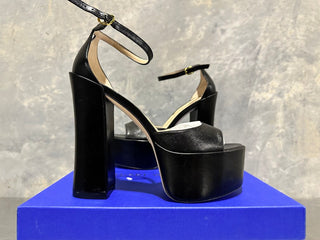 Stuart Weitzman Women's Skyhigh High Heel Platform Sandals Black Size 8 M