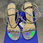 Stuart Weitzman Women's High Heel Wrap Sandals Gray Size 7.5 M