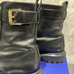Stuart Weitzman Women's Ultra Lug Sole Buckle Combat Boots Black Size 9 M