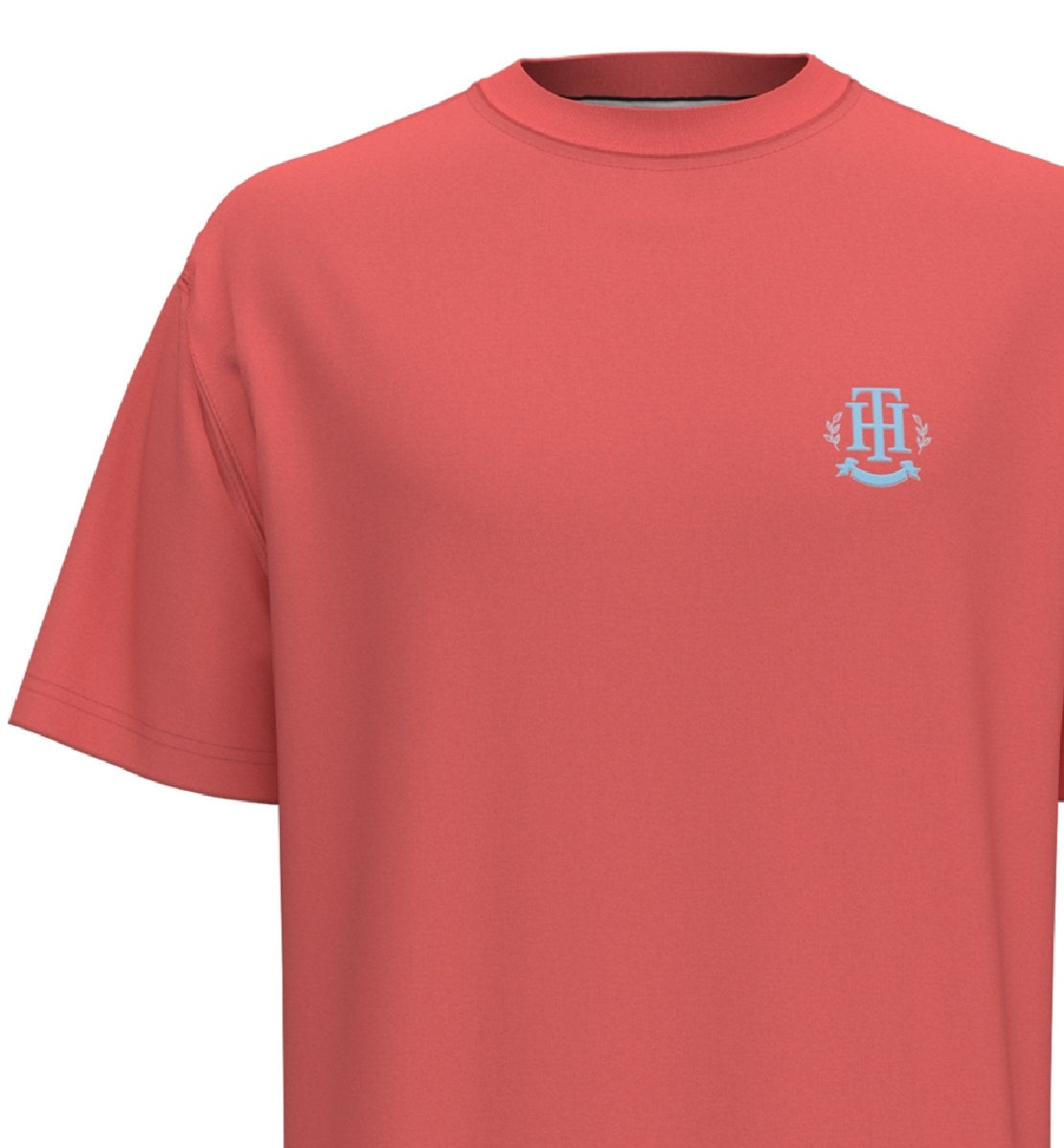 Tommy Hilfiger Men's Jersey Monogram Short Sleeve TShirt Pink Size Small