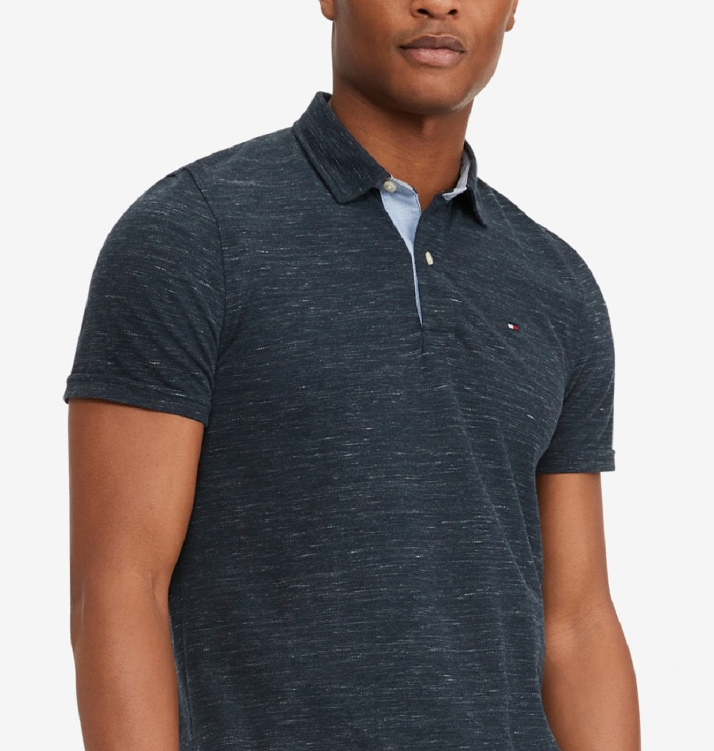 Tommy Hilfiger Men's Spaced Dyed Custom Fit Polo Blue Size XXX-Large