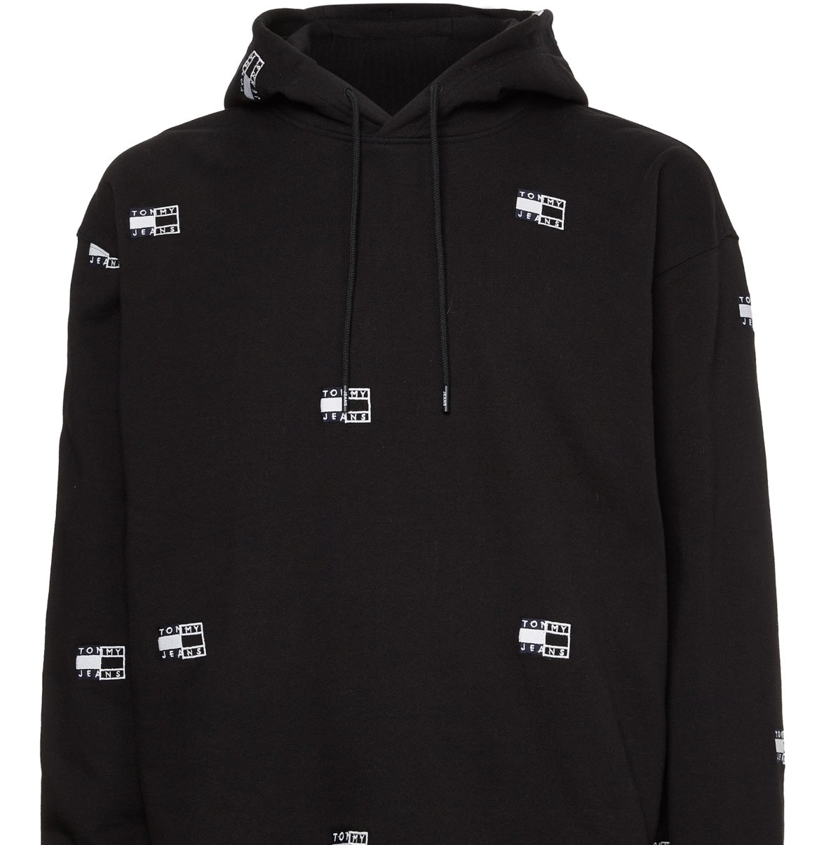 Tommy Jeans Men's Twisted Critter Flag Hoodie Sweatshirt Black Size Medium
