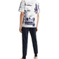 Tommy Hilfiger Men's Toile De Jouv Nyc Custom Fit Shirt White Size Small