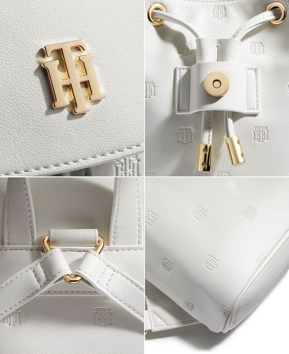 Tommy Hilfiger Women's Luisa Mini Embossed Backpack White Size Regular