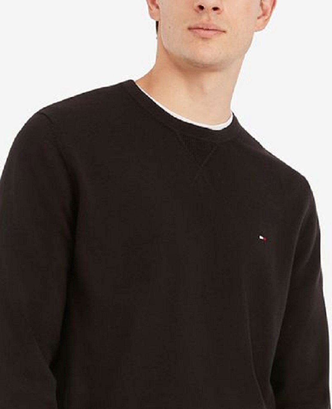 Tommy Hilfiger Men's Signature Solid Crew Neck Sweater Black Size Medium