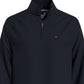 Tommy Hilfiger Men's Thompson Quarter Zip Mock Neck Sweatshirt Blue Size Medium