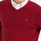 Tommy Hilfiger Men's Signature Solid V Neck Sweater Red Size Medium