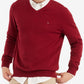 Tommy Hilfiger Men's Signature Solid V Neck Sweater Red Size Medium