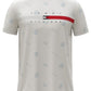 Tommy Hilfiger Men's Flag Stripe Critter Logo Graphic T-Shirt White Size Large