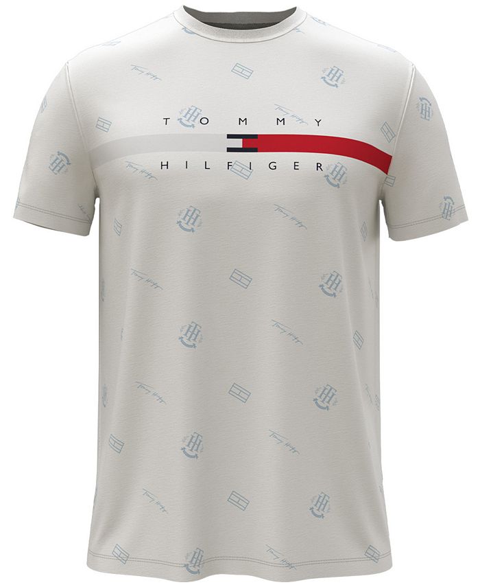Tommy Hilfiger Men's Flag Stripe Critter Logo Graphic T-Shirt White Size Large