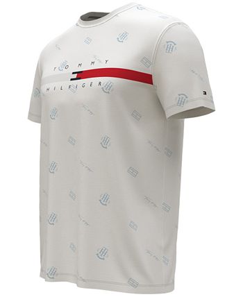 Tommy Hilfiger Men's Flag Stripe Critter Logo Graphic T-Shirt White Size Large