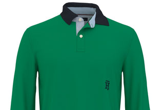 Tommy Hilfiger Men's Essential Logo Long Sleeve Polo Green Size X-Large