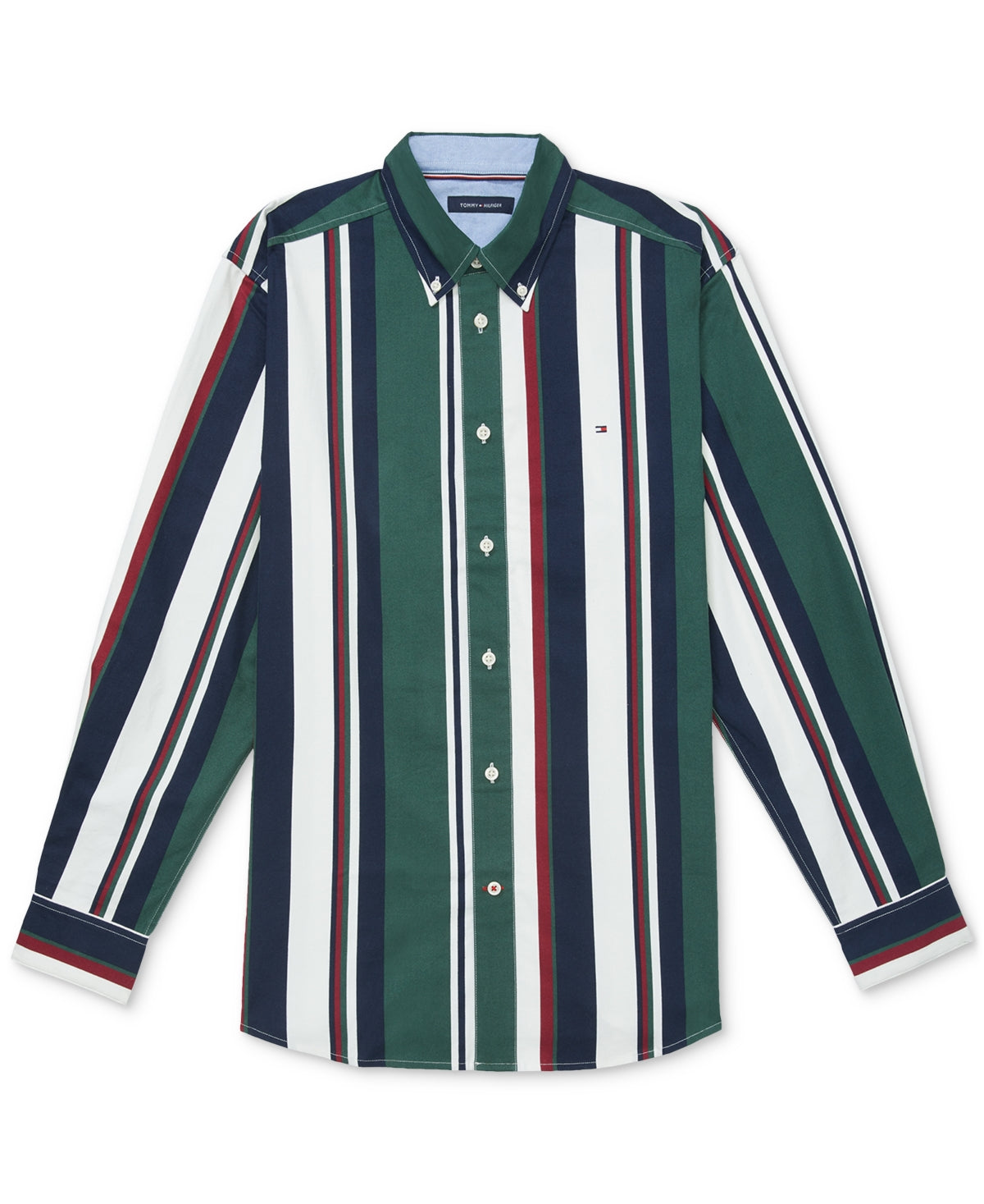 Tommy Hilfiger Men's Adaptive Classic Fit Bold Stripe Long Sleeve Shirt Black Size X-Large