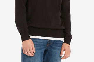 Tommy Hilfiger Men's Signature Solid Crew Neck Sweater Black Size 3XL