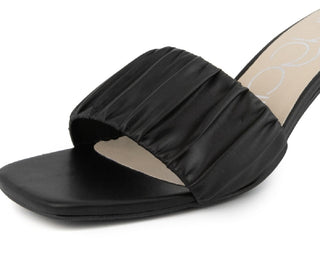 Sugar Women's Leader Kitten Heel Ruched Dress Sandals Black Size 7 M