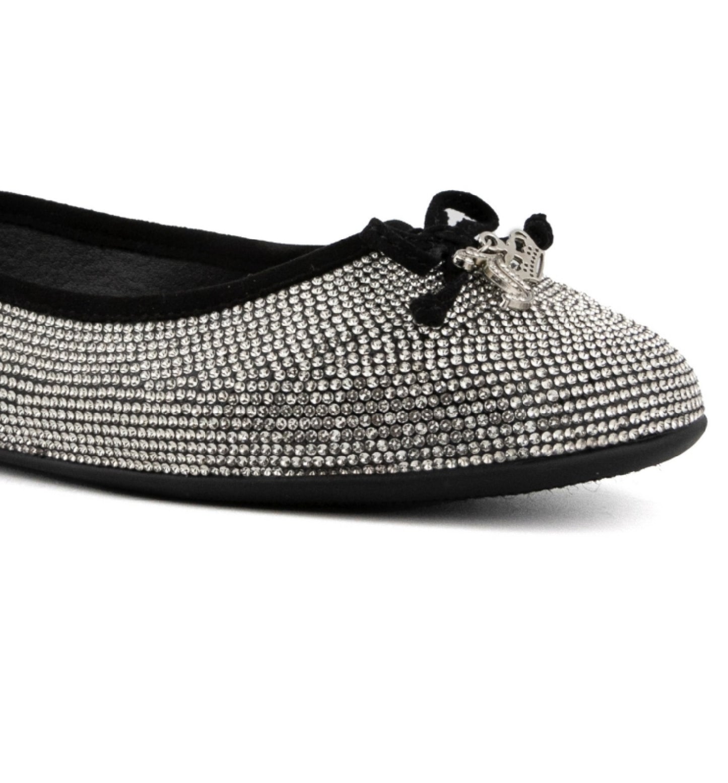 Juicy Couture Women's Farrah Embellished Ballet Flats Black Size 9.5M